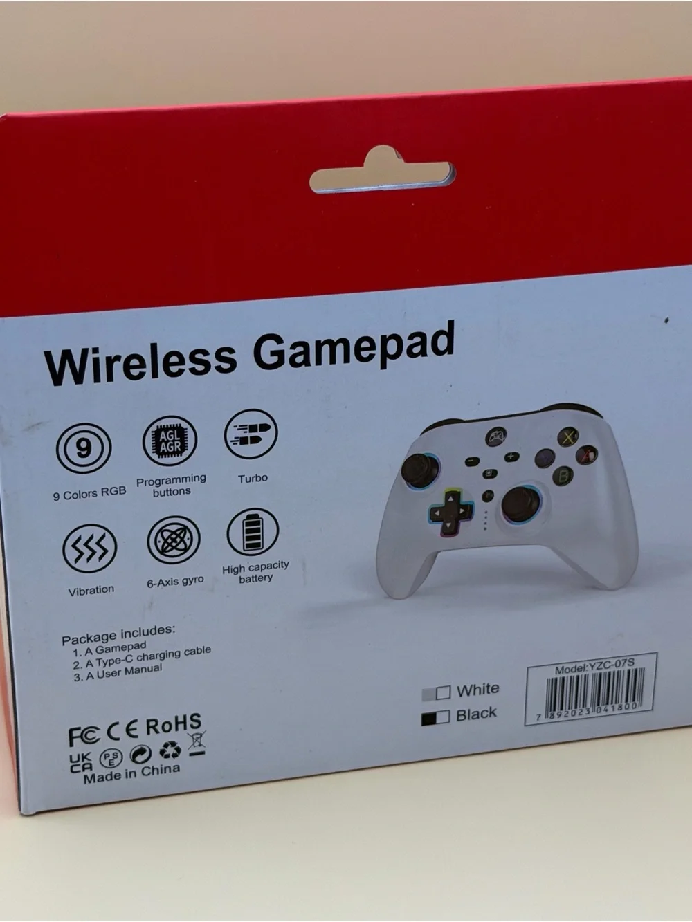 Wireless Black Gamepad Controller for Nintendo Switch - RGB Light